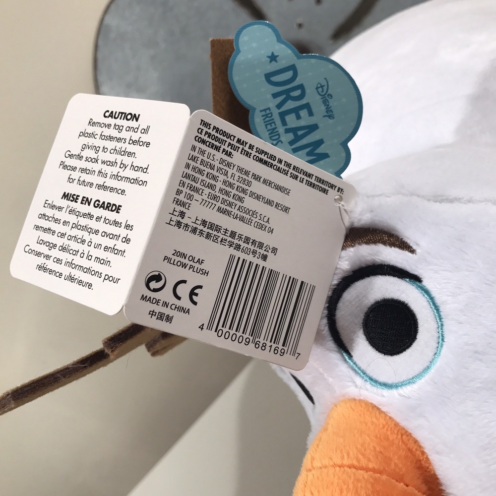 Disney Pillow Pet Pal Plush Toy 20" Frozen Olaf Disneyland‎ Authentic - Picture 4 of 7